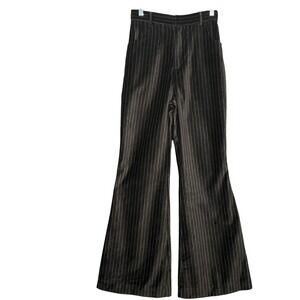 Situationist Black Pinstripe Velvet Trousers Women's IT 40 US 4 Flared Tailored